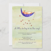 Kleines Kind in Wasserfarbe auf dem Weg Babydusche Einladung (Vorderseite)