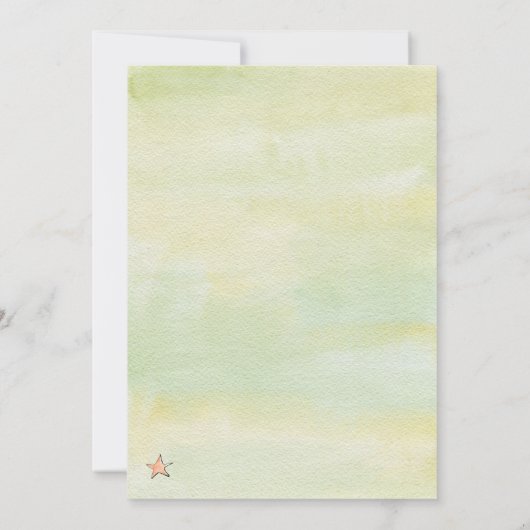 Kleines Kind in Wasserfarbe auf dem Weg Babydusche Einladung (Rückseite)