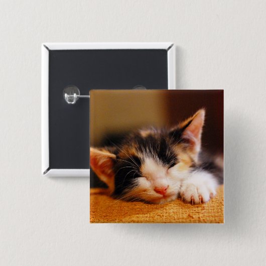 Kleines Kitty Schlafen Button (Vorne & Hinten)