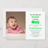 Kleines Kleeblatt 1. Geburtstag Einladung (Vorderseite)