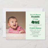 Kleines Kleeblatt 1. Geburtstag Einladung (Vorderseite)