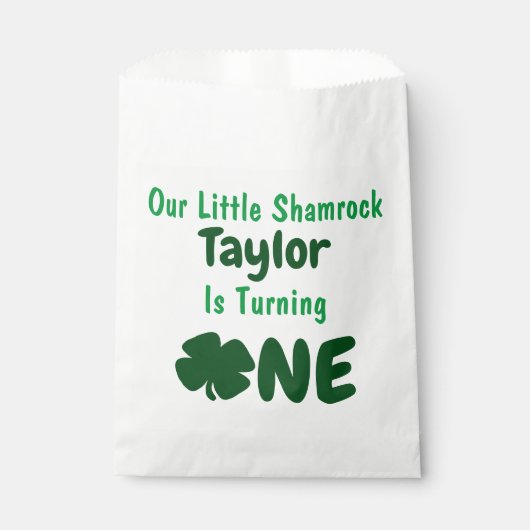 Kleines Kleeblatt 1. Geburtstag Geschenktütchen (Vorderseite)
