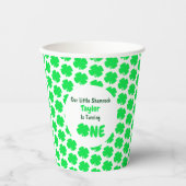 Kleines Kleeblatt 1. Geburtstag Pappbecher (Vorderseite)