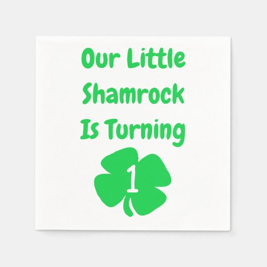 Kleines Kleeblatt 1. Geburtstag Serviette (Vorderseite)