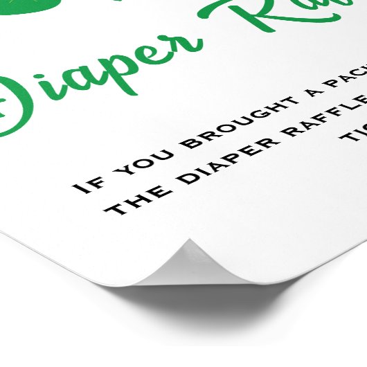 Kleines Kleeblatt Babydusche Windeln Windeln Raffl Poster (Ecke)