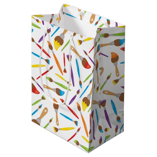 Kleines künstlerisches Muster Mittlere Geschenktüte (Vorderseite Schrägansicht)