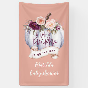 Kleines Kürbis Wasserfarbenfall Babydusche Party Banner