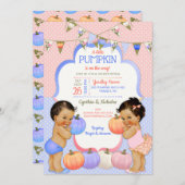 Kleines Kürbisgeschlecht zeigt Mittel Brünett Einladung (Vorne/Hinten)