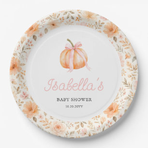 Kleines Kürbismädchen-Baby-Party Pappteller