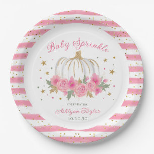 Kleines Kürbismädchen Baby Sprinkle Pappteller