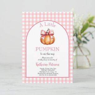 Kleines Kürbismädchen Rosa Schleife Baby Shower Pa Einladung