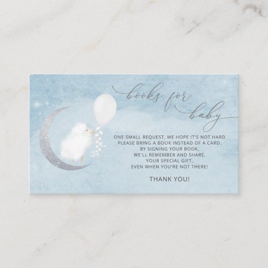 Kleines Lamb-Baby-Duschbuch Anfrage Begleitkarte (Vorderseite)