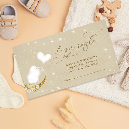 Kleines Lamm-Baby-Duschdusche-Windeln Raffle Ticke Begleitkarte