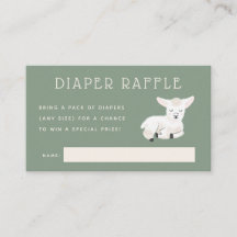 Kleines Lamm-Baby-Duschdusche-Windeln Raffle Ticke