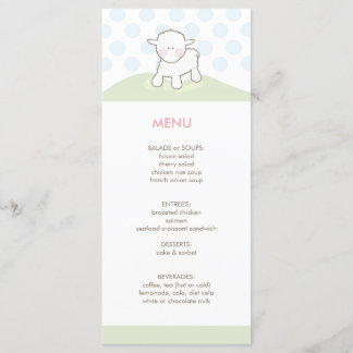 Kleines Lamm-Babyparty-Menü Menükarte