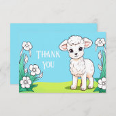 Kleines Lamm Danke Karte (Vorne/Hinten)