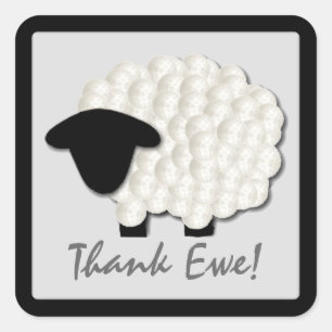 Kleines Lamm Danke Stickers (Platz)