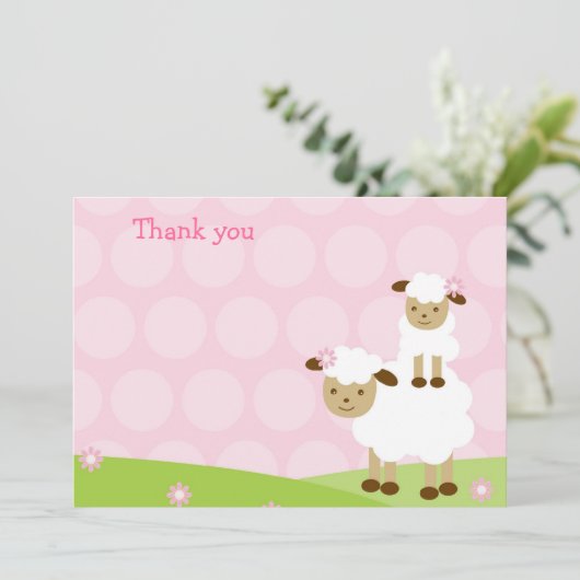 Kleines Lamm danken Ihnen Karten (Stehend Vorderseite)
