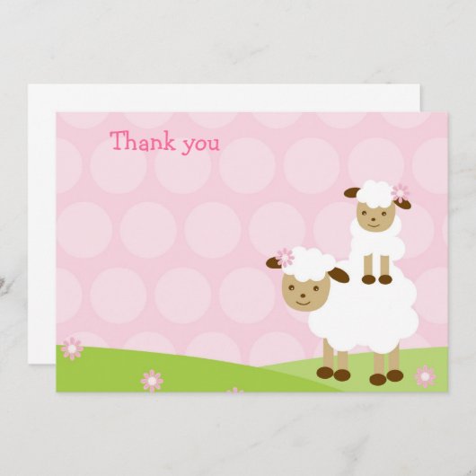 Kleines Lamm danken Ihnen Karten (Vorne/Hinten)