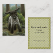 Kleines Lamm in den Drucken des Holzes ACEO Visitenkarte (Vorne/Hinten)