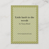 Kleines Lamm in den Drucken des Holzes ACEO Visitenkarte (Rückseite)