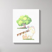 Kleines Lamm in Feld 11"x14" Canvas Print Leinwanddruck (Vorderseite)