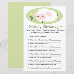 Kleines Lamm-Kinderzimmer Rhyme Quiz Babyduschensp