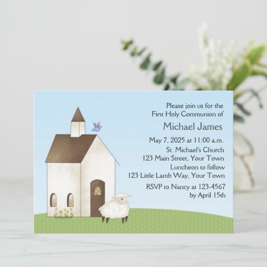 Kleines Lamm, Kirche, Einladung der Gemeinschaft (Stehend Vorderseite)