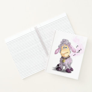 Kleines Lamm mit Bell-Notebook Notizblock