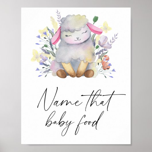 Kleines Lamm - Name dieses Babynahrung Poster (Vorne)