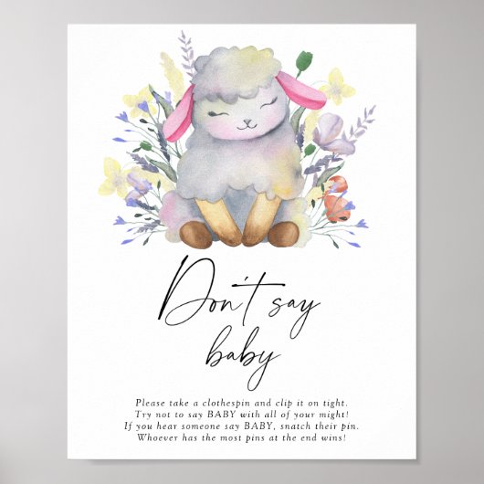 Kleines Lamm - Sag kein Baby Poster (Vorne)