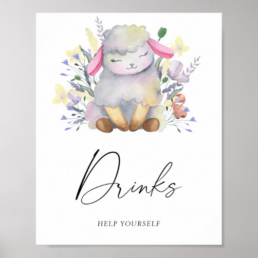 Kleines Lamm - Trinkt Poster (Vorne)