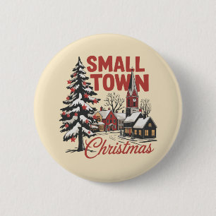 Kleines Landweihnachten Landwirt Familie Retro Button
