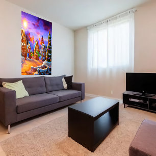 Kleines Lebkuchendorf   AI Art Poster