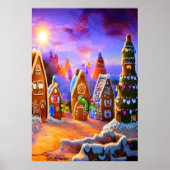 Kleines Lebkuchendorf | AI Art Poster (Vorne)