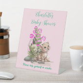 Kleines Leopard Baby Dusche Snack Schild (In SItu)