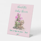 Kleines Leopard Baby Duschgeschenk abziehen Sockelschild (Vorderseite)