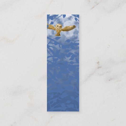 Kleines Lesezeichen, Eulen, Nebelwald, Weisheit Mini Visitenkarte (Rückseite)