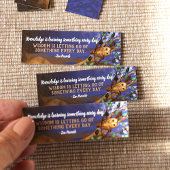 Kleines Lesezeichen, Eulen, Nebelwald, Weisheit Mini Visitenkarte