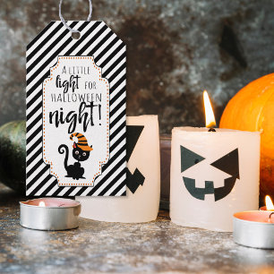 Kleines Licht für die Halloween-Nacht-Katzenparty- Geschenkanhänger