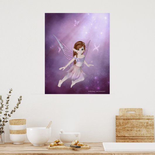 Kleines Lila Fairy Design - Fantasy Print Poster (Küche)
