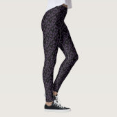 Kleines Lila Herzmuster über schwarz Leggings (Rechts)