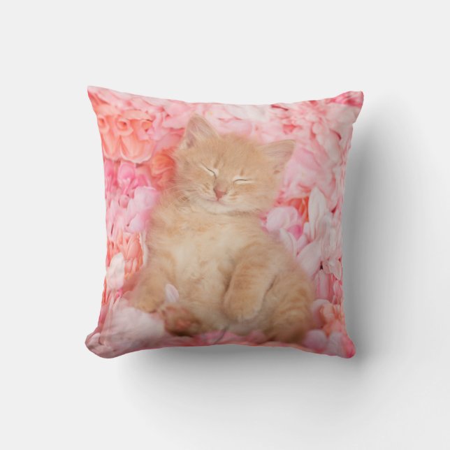 Kleines Linus rosa Blumen Kissen (Vorderseite)