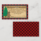 Kleines Lumberjack Baby Duschdusche Windeln Raffle Visitenkarte (Vorne/Hinten)