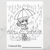 Kleines Mädchen am Regentag | Farbseite (Vorderseite)