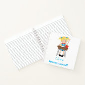 Kleines Mädchen am Schreibtisch, Hausschule Notizblock (Innenseite)