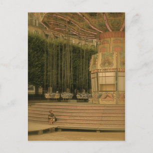 Kleines Mädchen auf dem Jahrmarkt Postkarte