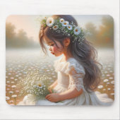 Kleines Mädchen auf dem Platz in Daisy Mousepad (Vorne)