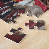 Kleines Mädchen auf Merry-Go-Runde Puzzle (Seite)