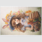 Kleines Mädchen auf Osterpapier 4 Decoupage Seidenpapier (Vorderseite)